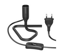 ledscom.de Lampada da tavolo/Portalampada/Base triangolare TRIN, interruttore, alluminio, nero, 1x E14 max. 60W