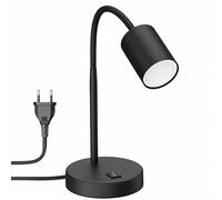Lampada da tavolo WAIKA con collo d'oca e interruttore nero opaco incl. GU10 LED [EEK: F]