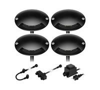 ledscom.de Lampada da terra a LED BUNDA, 1 lampada, extrapiatta, per esterni, alluminio, nero, rotonda, 7cm Ø, bianco freddo, set di 4