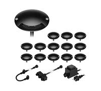 ledscom.de Lampada da terra a LED BUNDA, 1 lampada, extrapiatta, per esterni, alluminio, nero, rotonda, 7cm Ø, bianco caldo, set di 14