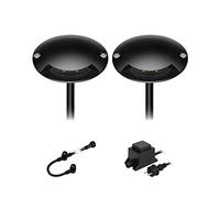 ledscom.de Lampada da terra a LED BUNDA, 1 lampada, extrapiatta, per esterni, alluminio, nero, rotonda, 7cm Ø, bianco caldo, set di 2