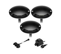 ledscom.de Lampada da terra a LED BUNDA, 1 lampada, extrapiatta, per esterni, alluminio, nero, rotonda, 7cm Ø, bianco freddo, set di 3