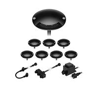 ledscom.de Lampada da terra a LED BUNDA, 1 lampada, extrapiatta, per esterni, alluminio, nero, rotonda, 7cm Ø, bianco caldo, set di 8