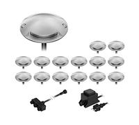 ledscom.de Lampada da terra a LED Bunda, 2 luci, per esterni, passabile, bianco freddo, set di 15