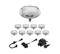 ledscom.de Lampada da terra a LED Bunda, 4 lampade, per esterni, passabile, bianco caldo, set di 10