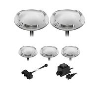ledscom.de Lampada da terra a LED Bunda, 4 lampade, per esterni, passabile, bianco freddo, set di 5