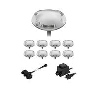 ledscom.de Lampada da terra a LED Bunda, 4 luci, per esterni, passabile, bianco caldo, set di 9