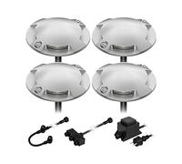 ledscom.de Lampada da terra a LED Bunda, 4 luci, per esterni, passabile, bianco freddo, set di 4