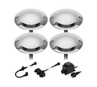 ledscom.de Lampada da terra a LED Bunda, a 1 luce, per esterni, transitabile, bianco caldo, set da 4