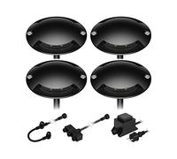 ledscom.de Lampada da terra a LED Bunda, a 2 fiamme, nera per esterni, transitabile, bianco caldo, set da 4