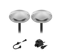 ledscom.de Lampada da terra a LED Bunda, a 2 luci, per esterni, passabile, bianco freddo, set di 2