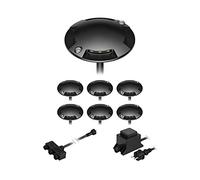 ledscom.de Lampada da terra a LED Bunda, a 4 fiamme, nera per esterni, transitabile, bianco caldo, set da 7