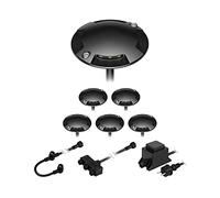 Lampada da terra a LED Bunda a 4 fiamme per esterni, nera, transitabile