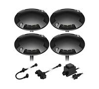 ledscom.de Lampada da terra a LED Bunda, a 4 fiamme, per esterni, nera, transitabile, bianco caldo, set da 4