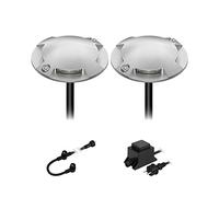 ledscom.de Lampada da terra a LED Bunda, a 4 fiamme, per esterni, transitabile, bianco freddo, set da 2