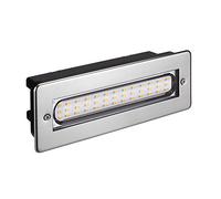 ledscom.de Lampada per scale LED/apparecchio da incasso per interni ed esterni, angolare, acciaio inox, 198 x 61 mm, 2,2 W, 248lm, bianco caldo