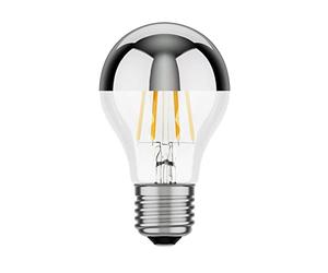 ledscom.de Lampadina LED E27, A60, bianca (3900 K), 6,6 W, 646lm, specchio frontale (argento)