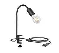 ledscom.de Luce a morsetto E27 LELE con collo d'oca, nero in 27 LED a 3 livelli dimmerabile bianco caldo 6,96W 963lm