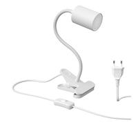 ledscom.de Luce a pinza WAIKA Interruttore a collo d'oca bianco opaco + lampada a LED bianco caldo a 3 livelli dimming 500lm