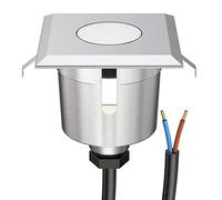 ledscom.de Luce da incasso a LED per pavimenti AGENA per uso esterno, IP65, acciaio inossidabile, angolare, 6 x 6cm, bianco freddo