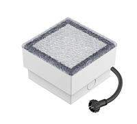 ledscom.de Luce da incasso a pavimento in pietra GORGON per esterni, IP67, angolare, 10 x 10cm, blu