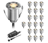 ledscom.de Luce da incasso a terra a LED BINO per esterni, IP67, Ø 32 mm, bianco caldo, set da 20