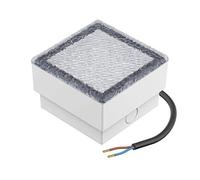 ledscom.de Luce da incasso a terra in pietra LED CUS per esterni, IP67, angolare, 10 x 10 cm, bianco freddo
