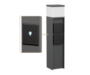 ledscom.de Luce di percorso/bitta luminosa PODEL per esterni, IP44, Smart Home, WLAN, Alexa, 39 cm, antracite, 1x G9 max. 10W, 2 prese
