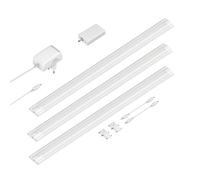 ledscom.de Luce intelligente LED sottopensile SIRIS bianco opaco, controller WLAN, piatto, smart home, abilitato Alexa 50 cm ciascuno, 531lm ciascuno, bianco caldo, set di 3