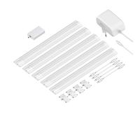 ledscom.de Luce intelligente LED sottopensile SIRIS bianco opaco, controller WLAN, piatto, smart home, abilitato Alexa, 30 cm ciascuno, 370lm ciascuno, bianco, set di 5