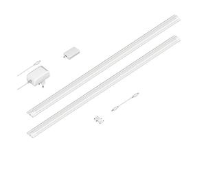 ledscom.de Luce intelligente LED sottopensile SIRIS bianco opaco, controller WLAN, piatto, smart home, abilitato Alexa, 90cm ciascuno, 1044lm ciascuno, bianco, set di 2