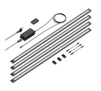 ledscom.de Luce intelligente LED sottopensile SIRIS nero opaco, controller WLAN, piatto, smart home, abilitato Alexa, 90cm ciascuno, 1044lm ciascuno, bianco, set di 4