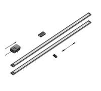 ledscom.de Luce intelligente LED sottopensile SIRIS nero opaco, controller WLAN piatto, smart home, abilitato Alexa, 90 cm ciascuno, 1044lm ciascuno, bianco, set di 2