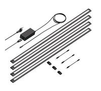 ledscom.de Luce LED sotto il mobile SIRIS nero opaco, piatto, 90cm, 1044lm ciascuno, bianco Set di 4