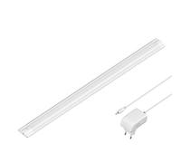 ledscom.de Luce sottopensile a LED SIRIS bianco opaco con alimentatore, piatto, 50cm, 655lm, bianco