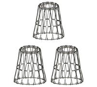 ledscom.de Paralume a gabbia 3 pezzi, cromo-nero, Ø 135 mm