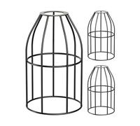 ledscom.de Paralume a gabbia in 3 pezzi, nero, Ø 122 mm