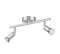 ledscom.de Plafoniera LUNARA 2 luci in acciaio inox cromato opaco incl. 2x LED