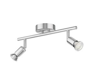 ledscom.de Plafoniera LUNARA 2 luci in acciaio inox cromato opaco incl. 2x LED [EEK: E]