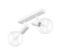ledscom.de Plafoniera vintage E27 FARE, retrò, bianca, orientabile, a 2 fiamme, incl. lampade LED, 838lm ciascuna, bianco caldo
