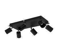 ledscom.de Plafoniera WAIKA, 6 fiamme, nero opaco, 6x GU10 max. 60W