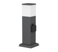 ledscom.de POLLY luce di percorso/bitta per esterni, IP44, 35 cm, antracite, 1x G9 max. 10W, presa di corrente