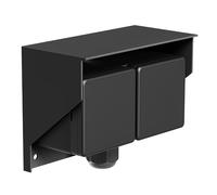 ledscom.de Presa a muro PIWI per esterni, IP44, a 2 ingressi, nero, orizzontale