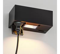 ledscom.de Presa a muro WAST per esterni, IP44, a 2 ingressi, nera, in ownlight LED, 430 lm, bianco caldo