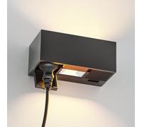 ledscom.de Presa a muro WAST per esterni, IP44, doppia, antracite, con luci LED Up & Downlight incluse, 791 lm, bianco caldo
