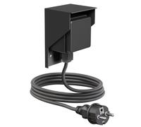 ledscom.de Presa a vista PIWI per esterni con cavo da 2 m, IP44, a 1 presa, nera
