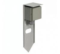 ledscom.de Presa da giardino a colonna PIWI con picchetto a terra per esterni, IP44, singola, acciaio inox, acciaio inox, angolare, 24 cm