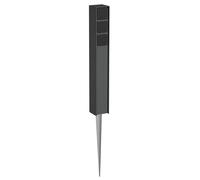 ledscom.de Presa da giardino a colonna PODEL con picchetto a terra per esterni, IP44, a 3 vie, antracite, angolare, 60cm