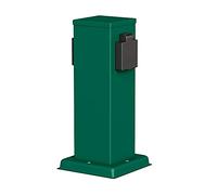 ledscom.de Presa da giardino a colonna POLLY per esterni, IP44, 2 vie, acciaio inox, verde, angolare, 27 cm