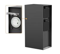 ledscom.de Presa da giardino a colonna POMI per esterni, IP44, temporizzatore/scatto, a 2 ingressi, acciaio inox, antracite, angolare, 23 cm